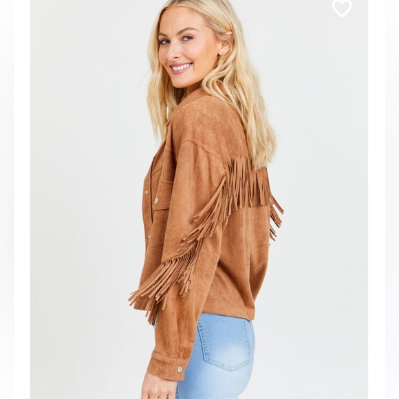 Mystree Fringe back faux suede Shacket- NWT - Picture 11 of 11